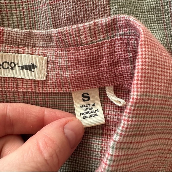 Toad & Co Airbrush LS Deco Shirt Plaid Red Green - Picture 10 of 14